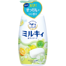  Увлажняющее жидкое крем-мыло с молочной эссенцией Cow Milky, цитрусовый аромат флакон-дозатор